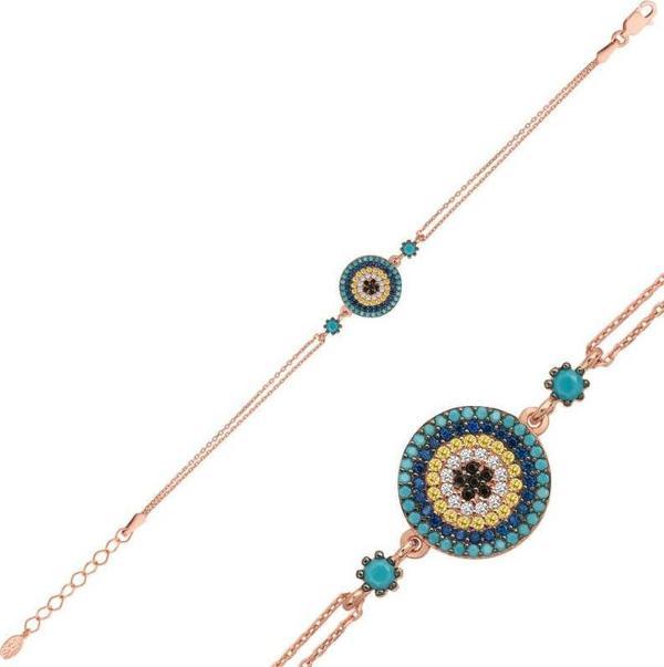Gümüş Rose Nazar Bayan Bileklik  SL2971 - Image 1