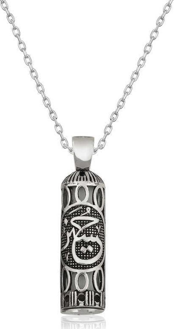 Gümüş Hüseyin Yazılı Cevşen-ül Kebir Kolye SL3203 - Image 1