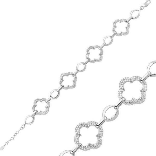 Gümüş Çiçek Bayan Bileklik SL1499 - Image 1