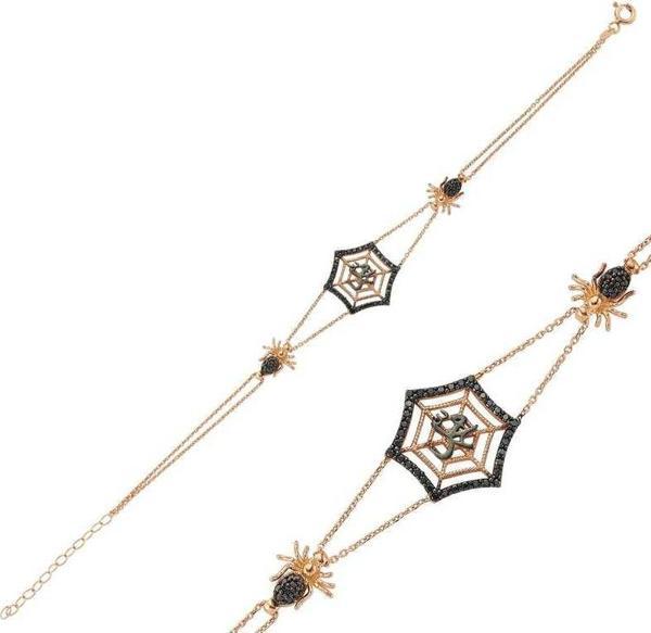 Gümüş Rose Örümcek Ağı Bayan Bileklik SL1370 - Image 1