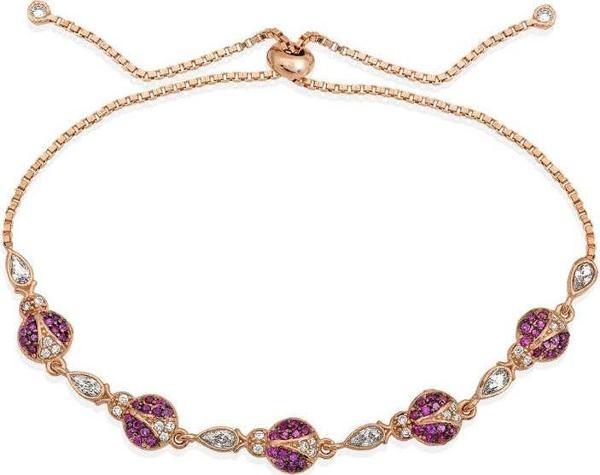 Gümüş Rose Uğur Böcekli Asansör Bileklik SL1549 - Image 1
