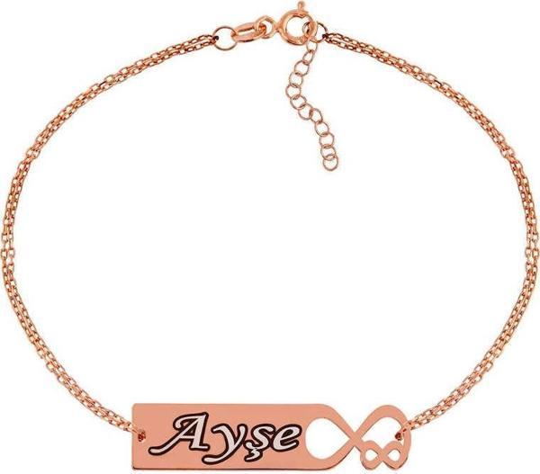 Gümüş Rose Kişiye Özel Sonsuz Aşk İsimli Bayan Bileklik SL2723 - Image 1
