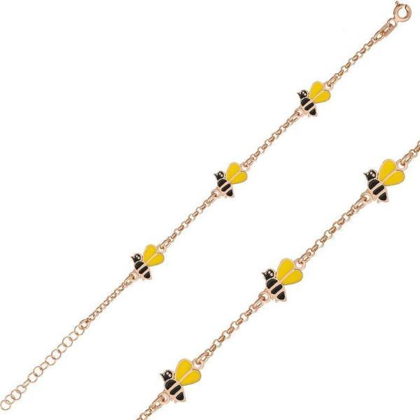 ​Gümüş Rose Arı Figürlü Çocuk Bileklik SL3013 - Image 1