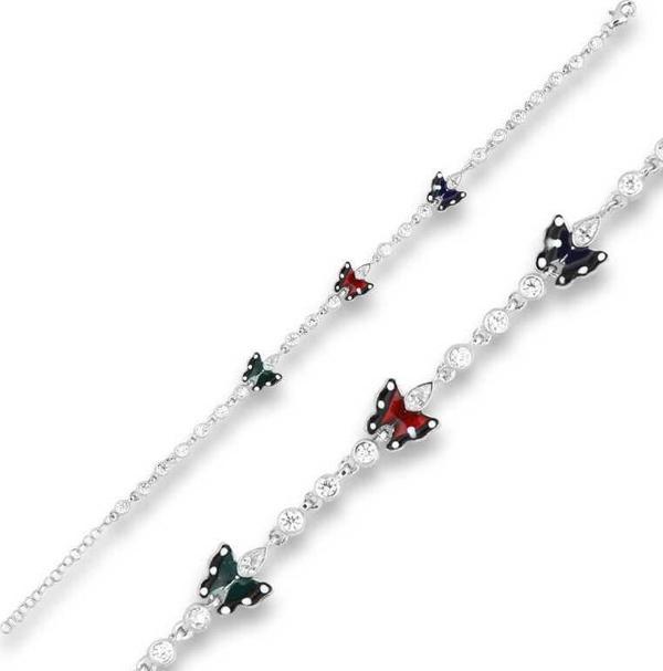 ​Gümüş Mineli Kelebek Bayan Bileklik SL4254 - Image 1