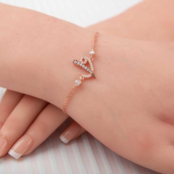 Gümüş Rose Elif Vav Kadın Bileklik SL5332 - Image 1