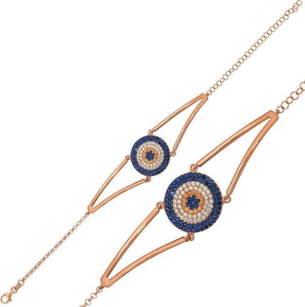 Gümüş Rose Nazar Bayan Bileklik  SL1393 - Image 1