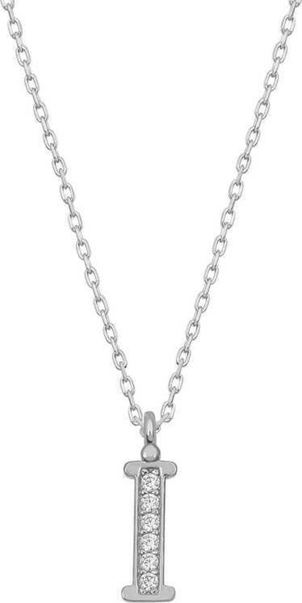 Gümüş Rodyum İ Harfi Kadın Kolye SL4822 - Image 1