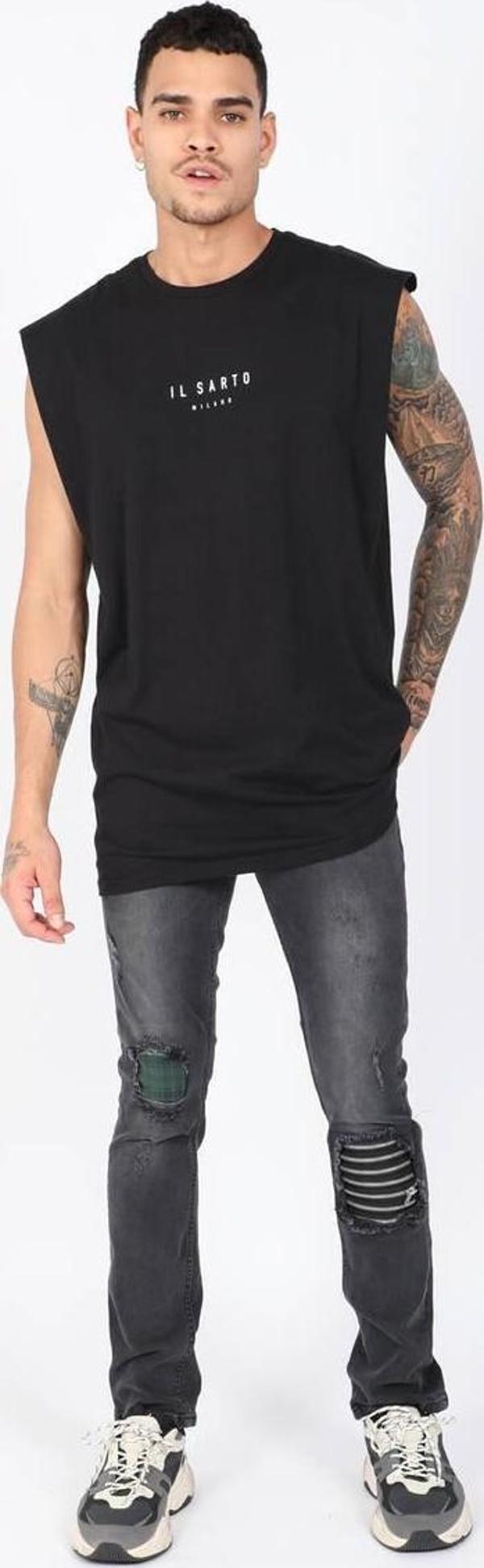 Erkek Straight Fit Fermuar Detaylı Jean Pantolon - Image 1