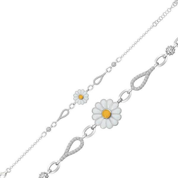 Gümüş Papatya Bayan Bileklik  SL4476 - Image 1