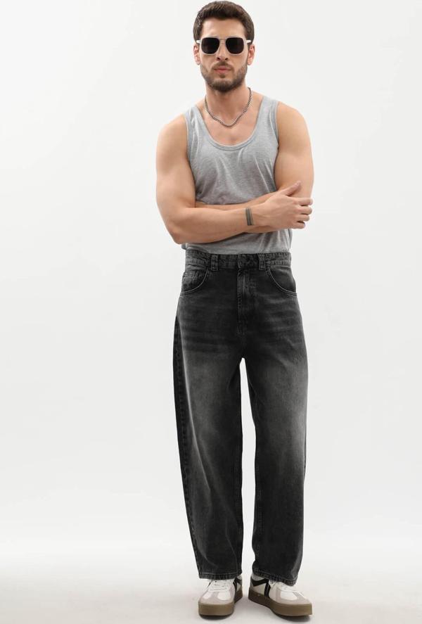 Erkek Skater Fit Jean Pantolon Antrasit - Image 1