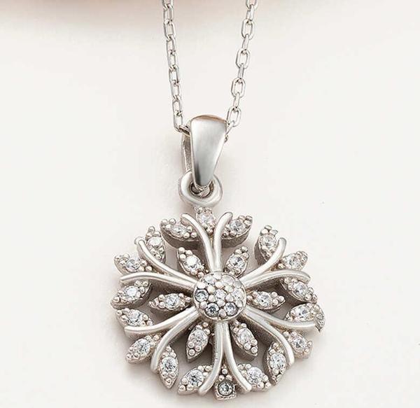​Gümüş Çiçek Kadın Kolye  SL5976 - Image 1