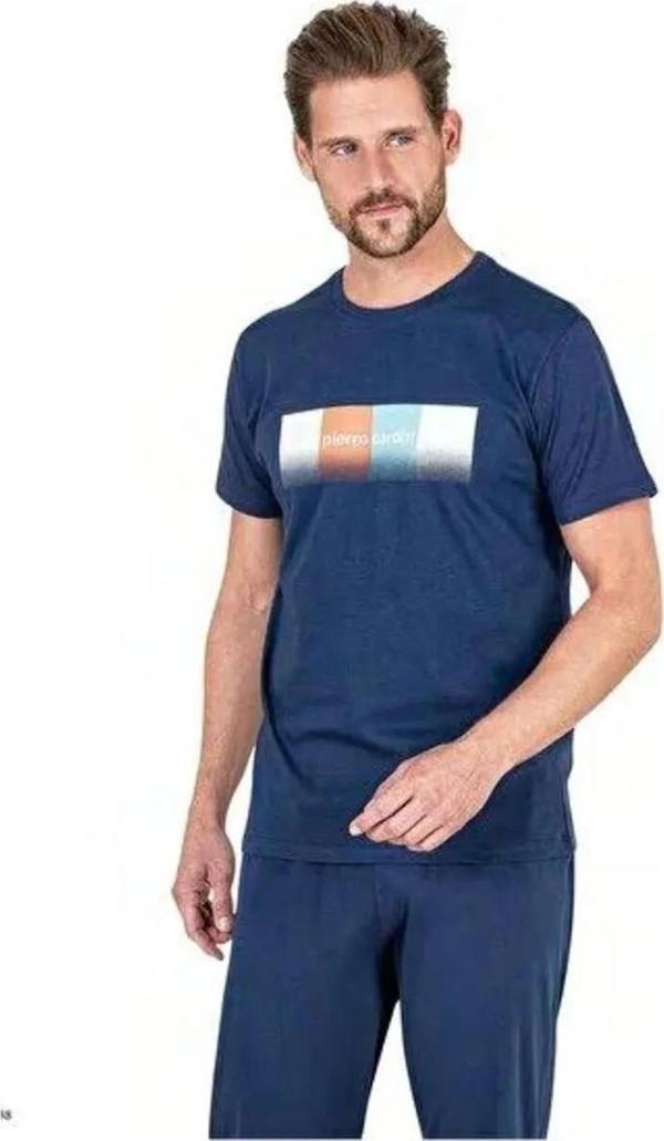 Pierre Cardin  Erkek Kısa Kollu  Yuvarlak Yaka Penye Pijama Takımı - Image 1