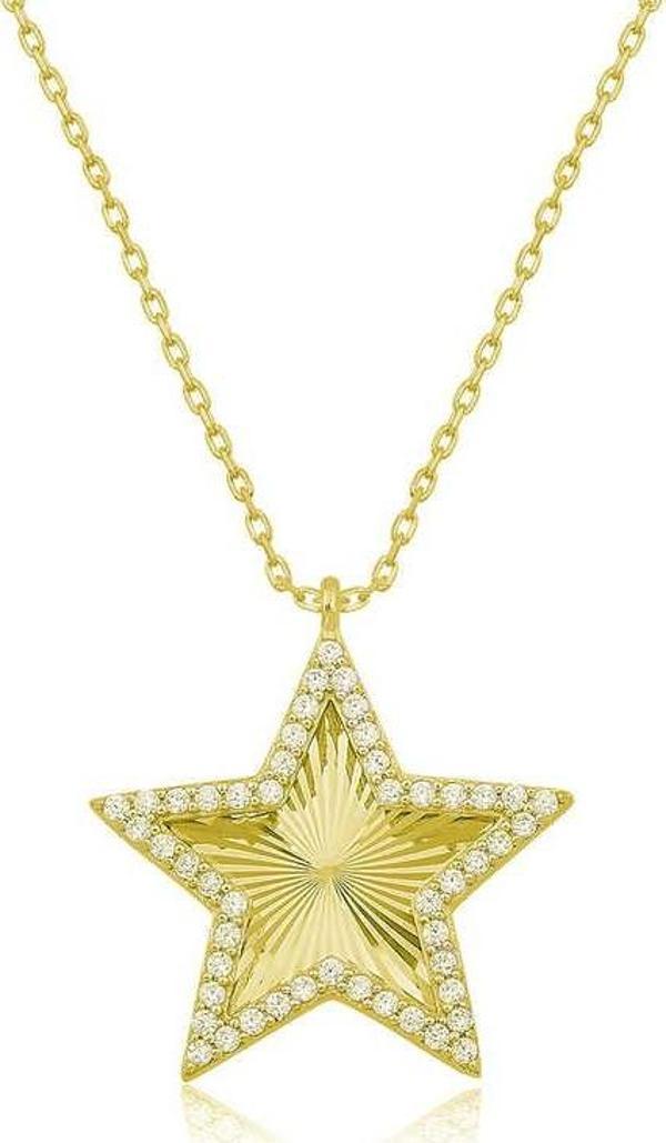 Gümüş Gold Fırfır Desenli Yıldız Kadın SL6961 - Image 1