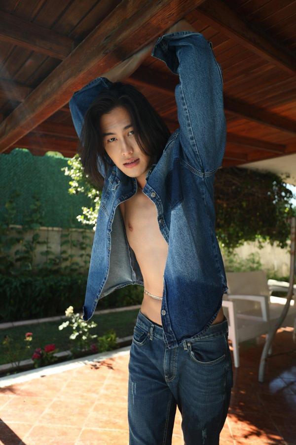 Erkek Cep Yıkamalı Jean Gömlek Koyu Mavi - Image 1