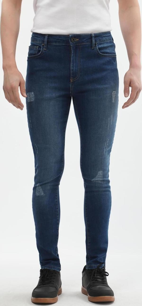 Erkek Koyu Lacivert Straight Fit Jean Pantolon - Image 1