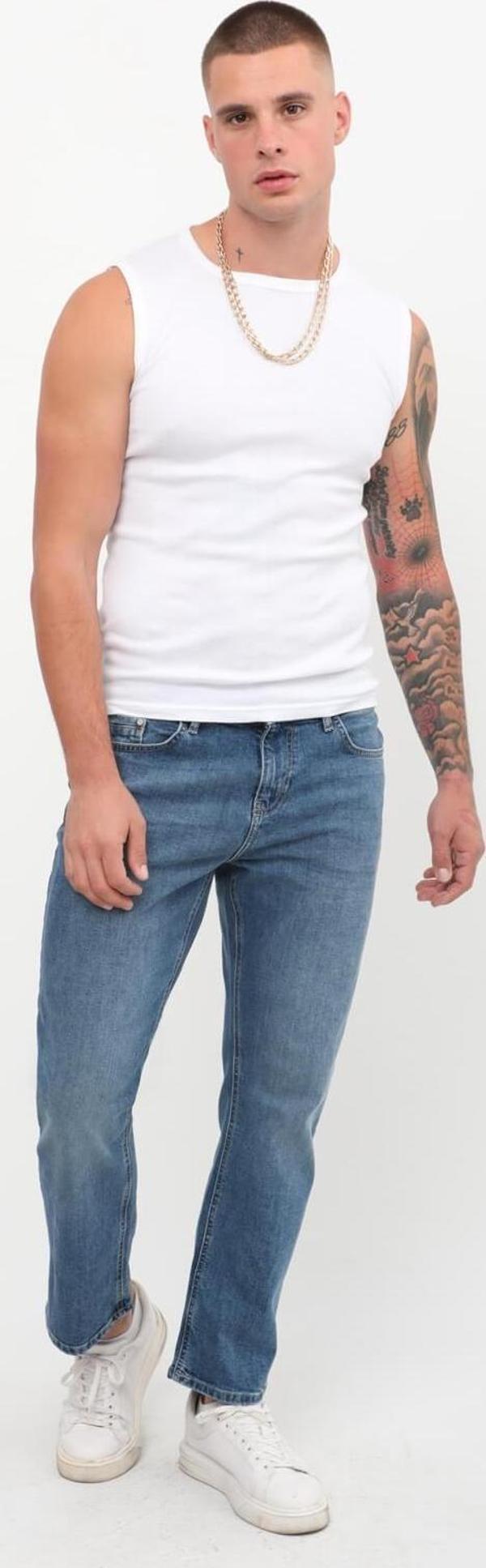 Erkek Likralı Straight Jean Pantolon - Image 1