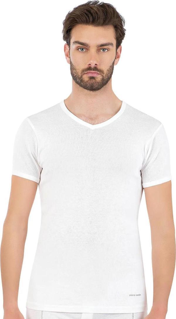 Pierre Cardin Erkek %100 Pamuk Ribana V Yaka Fanila - Image 1