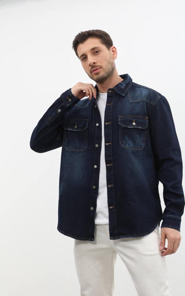 Erkek Oversize Jean Ceket - Image 1