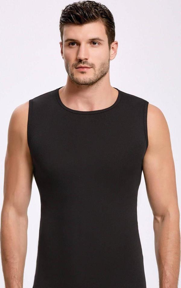 Siyah Bisiklet Yaka Erkek Atlet  5 Adet - Image 1