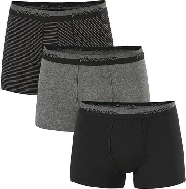 Pierre Cardin Erkek 3'lü Boxer Çizgili/Düz - Image 1