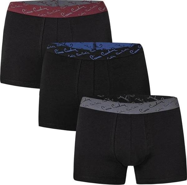 Pierre Cardin Erkek 3lü Stretch Boxer Siyah - Image 1