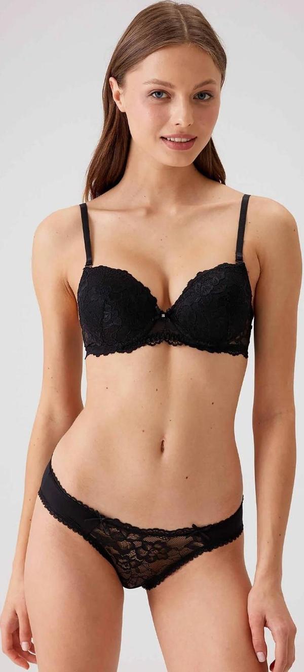 Pierre Cardin Balenli Desteksiz Sütyen Takım Siyah - Image 1