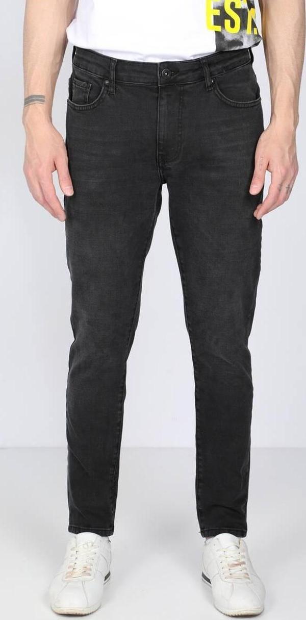 Erkek Siyah Straight Fit Jean Pantolon - Image 1