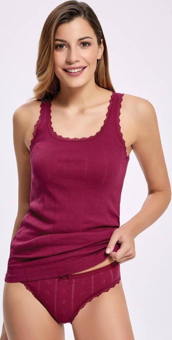 Jakarlı (Transferli Ribana) Geniş Askılı Kadın Çamaşır Takım    3 Adet - Image 1