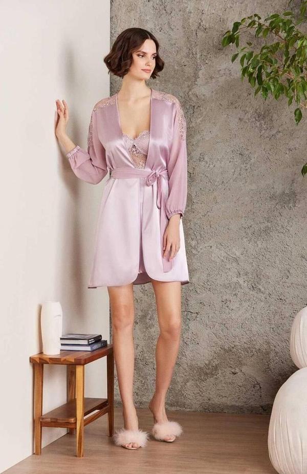 Pierre Cardin 6 Lı Saten Gecelik Çeyiz Takım Pudra - Image 1