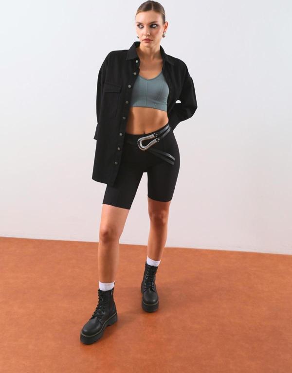 Kadın Siyah Biker - Image 1