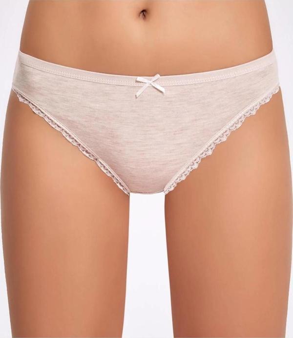 Melanjlı Dantelli Kadın Bikini Külot    3 Adet - Image 1