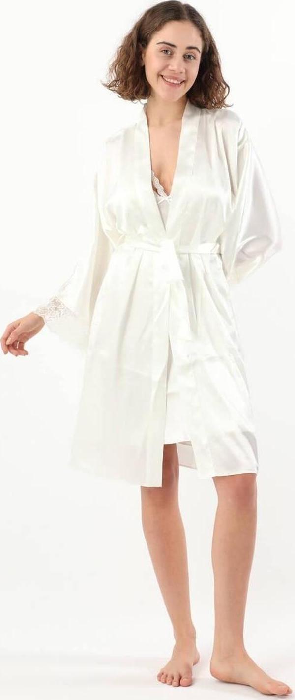 Pierre Cardin Kadın Saten Gecelik Sabahlık Takım-13167 - Image 1