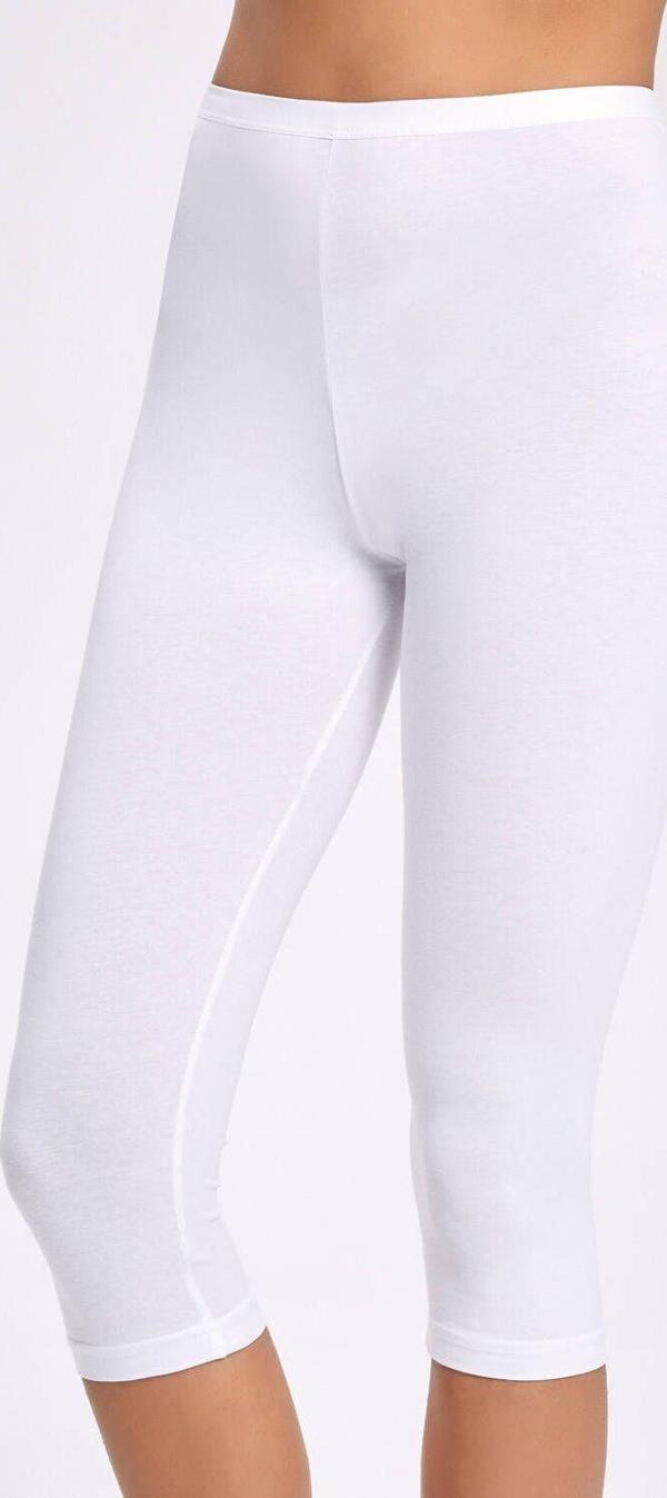 Likralı Kapri Kadın Beyaz Tayt     3 Adet - Image 1