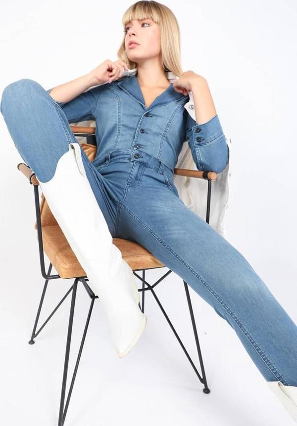 Kadın Jean Tulum Pantolon Mavi - Image 1