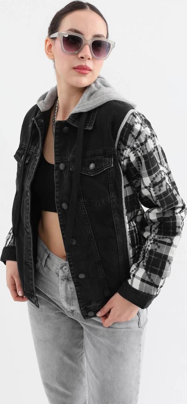 Kadın Kapüşonlu Jean Ceket - Image 1