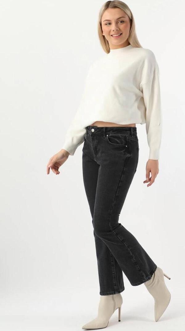 Kadın Slim Flare Jean Pantolon Koyu Antrasit - Image 1