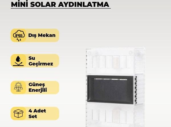 Mini Solar Aplik Gün Işığı - 4 Adet - Image 1