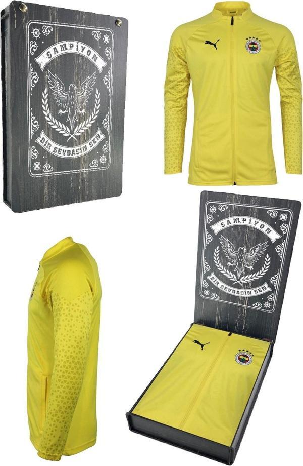 Fenerbahçe Orijinal 23/24 A Takım Tam Fermuarlı Futbolcu Sweat Hediyelik Ahşap Kutulu - Image 1