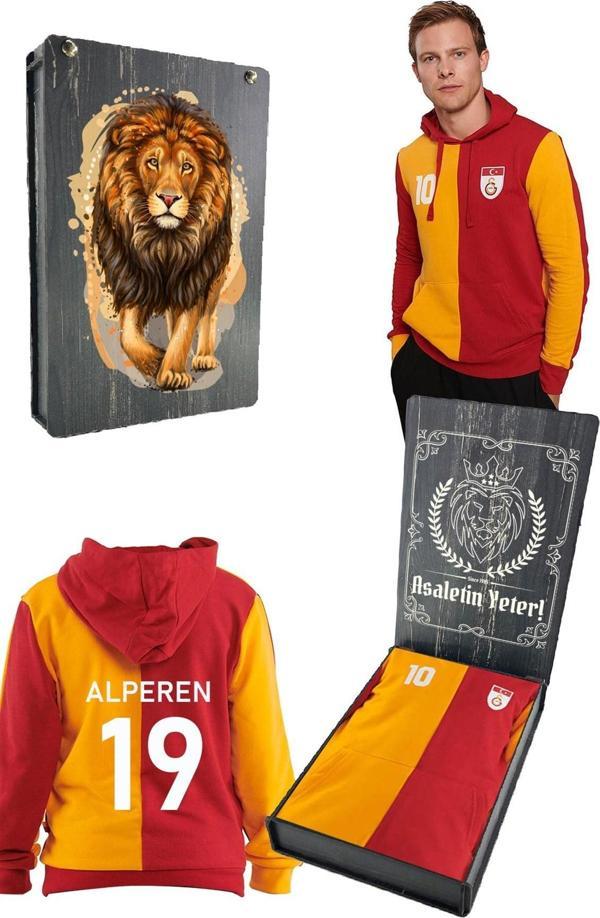 Galatasaray Orijinal Metin Oktay Kapüşonlu Sweat Kişiye Özel Hediyelik Ahşap Kutulu - Image 1