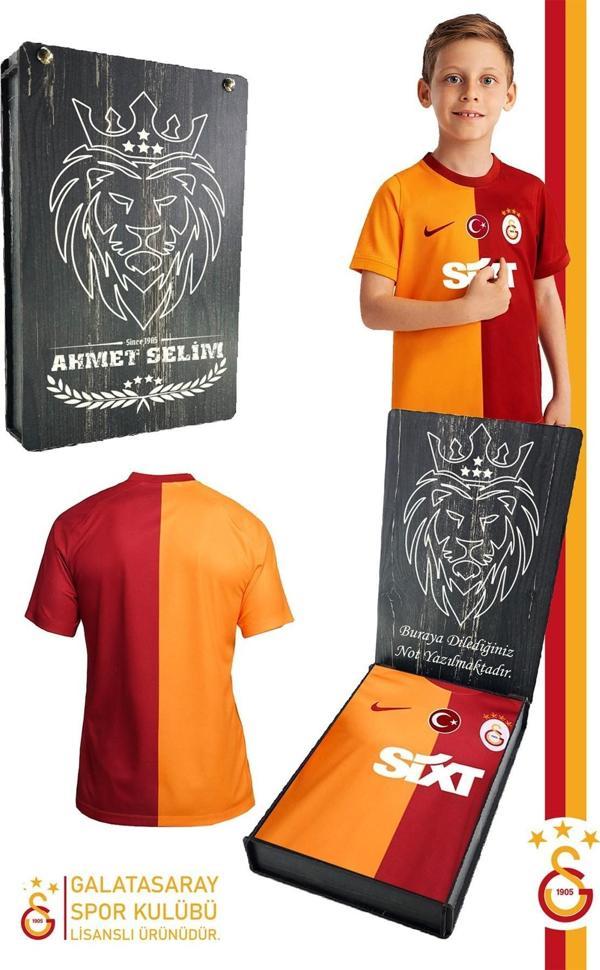 Galatasaray Orijinal Lisanslı 23-24 Parçalı Sarı Kırmızı Çocuk Forma Kişiye Özel Hedi - Image 1