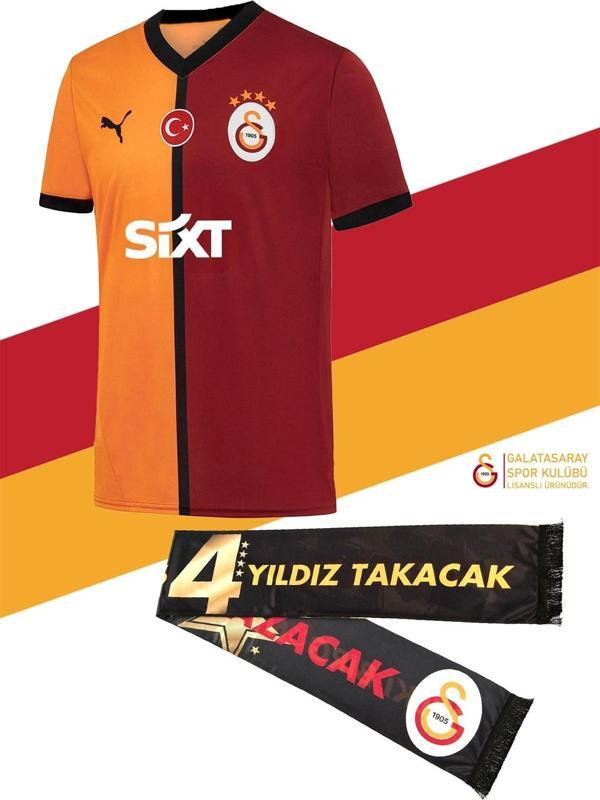 Galatasaray Orijinal Lisanslı 2024/2025 Parçalı İç Saha Taraftar Forma Atkı Hediyeli - Image 1