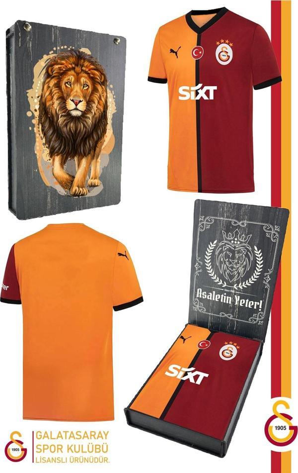 Galatasaray Orijinal 2024/2025 Parçalı İç Saha Taraftar Forma Gs Aslan Baskılı Hediyelik  - Image 1