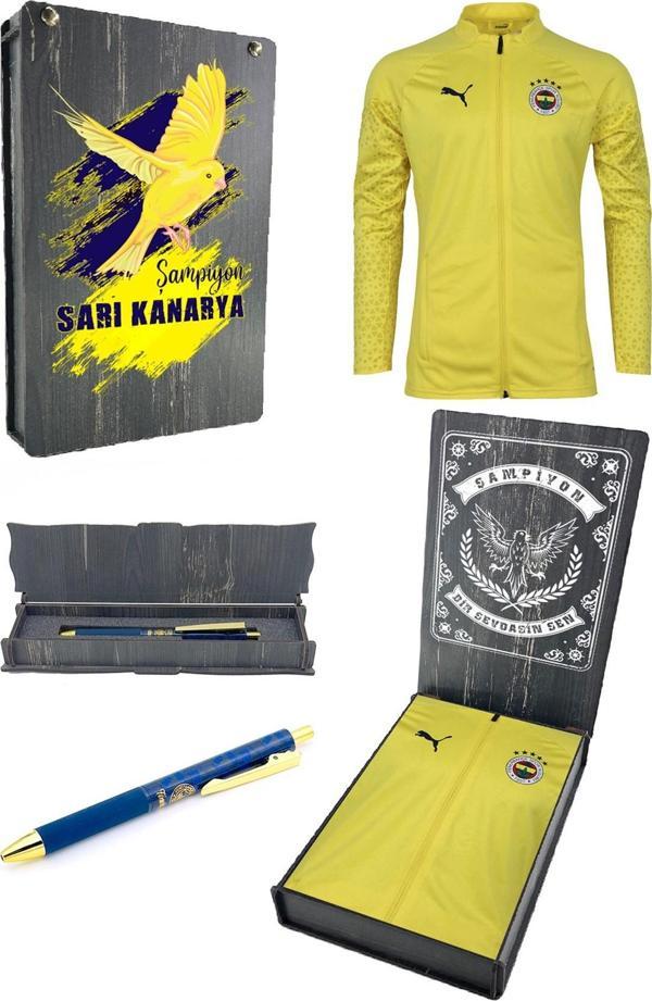 Fenerbahçe Orijinal 23/24 A Takım Tam Fermuarlı Futbolcu Sweat + Kalem Set Ahşap Kutulu - Image 1