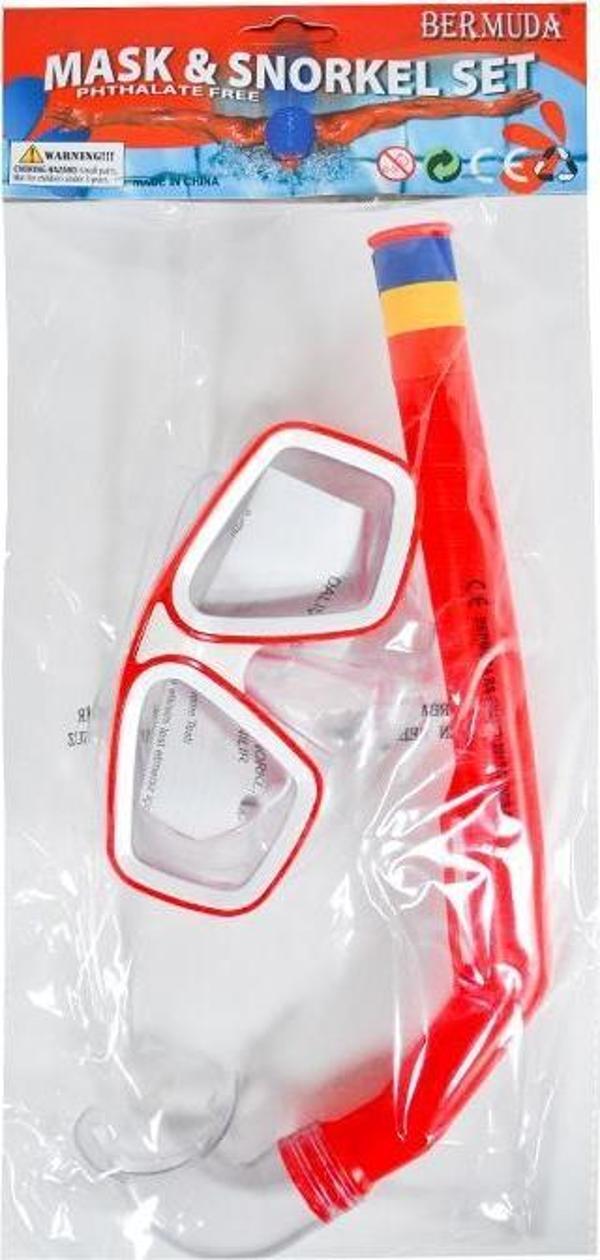 Bermuda Dalış Maskesi ve Şnorkel Seti Kırmızı SP4449 - Image 1