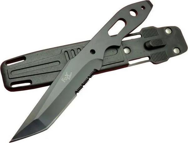 Büro Ev Ofis Kamp Keyfi için 23CM Siyah Testereli Outdoor Komple Metal Kılıflı Çakı - Image 1