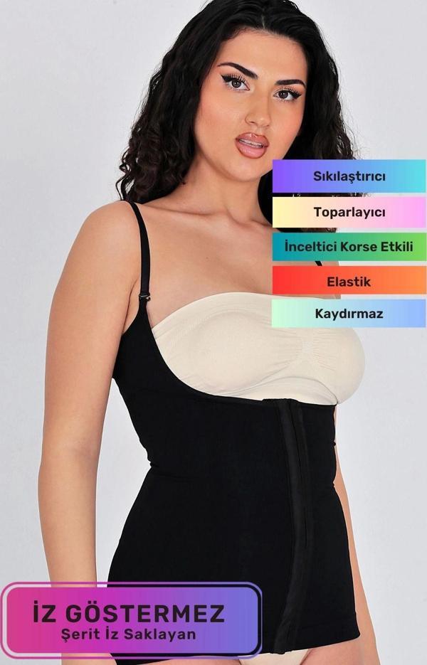 Vücut Şekillendirici Doğum Sonrası Toparlayıcı Sıkılaştırıcı Askılı Gögüs Altı Ağraflı Bel Korse - Image 1