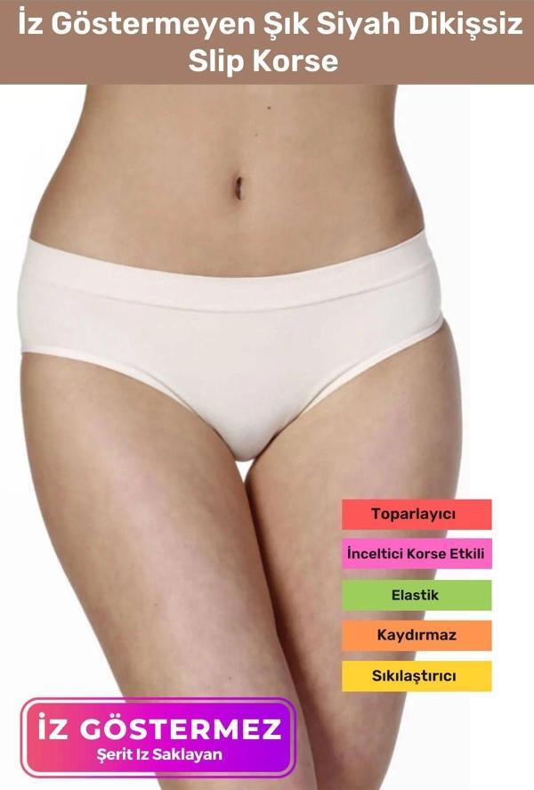 Yeni Sezon İnceltici Sıkılaştırıcı Toparlayıcı İz Göstermeyen Düşük Bel Siyah Dikişsiz Slip Korse - Image 1