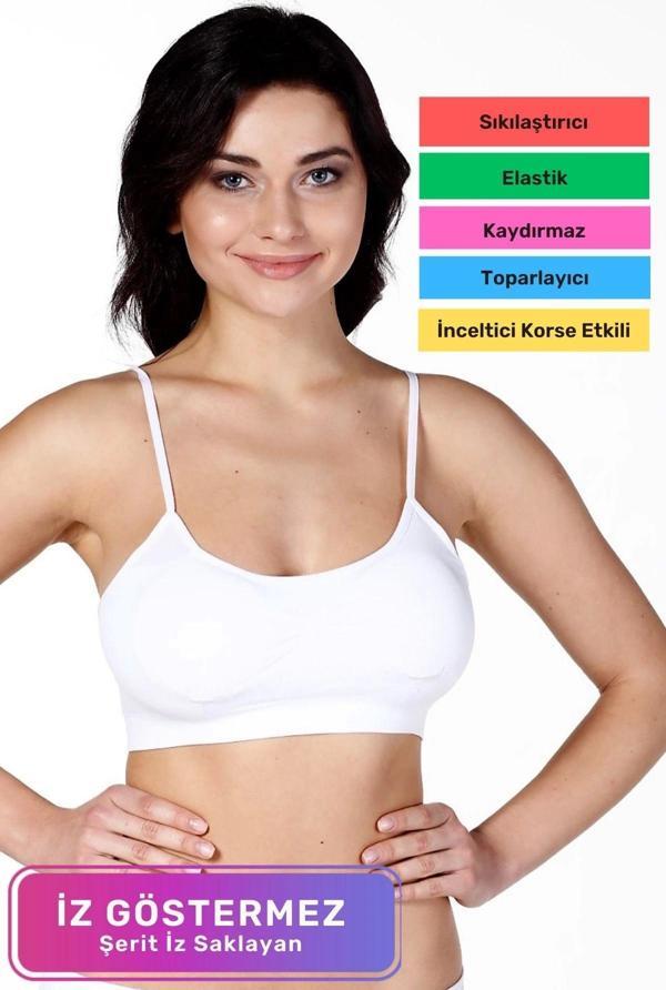 Yeni Sezon Esnek Askılı Pedli Rahat Kadın Konforlu İnce Askılı Pedli Kadın Büstiyer İç Giyim - Image 1
