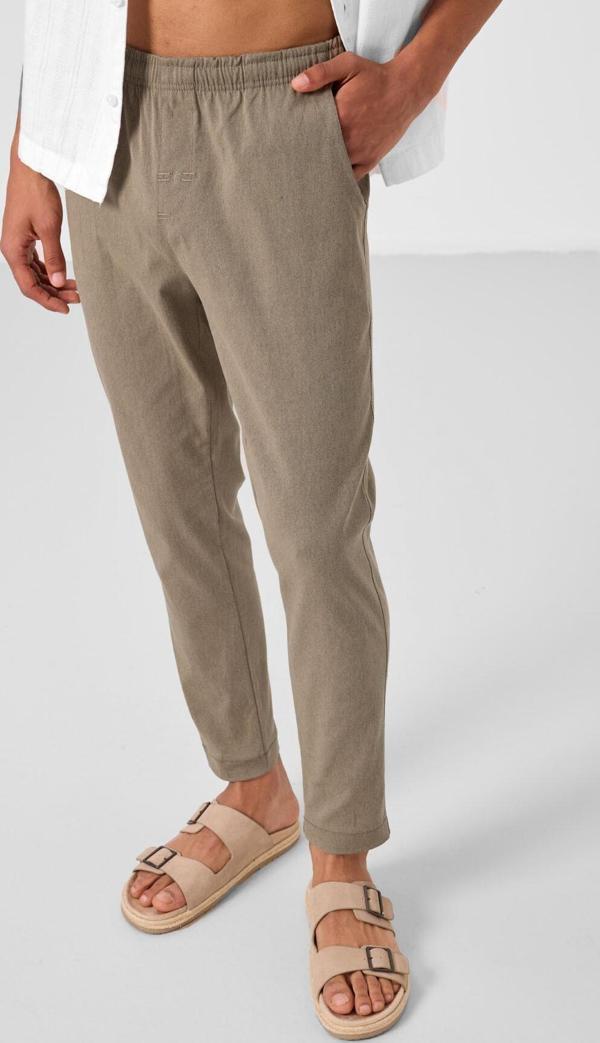Camel Standart Fit Dokuma Hafif Esnek Chino Erkek Pantolon - 82180 - Image 1
