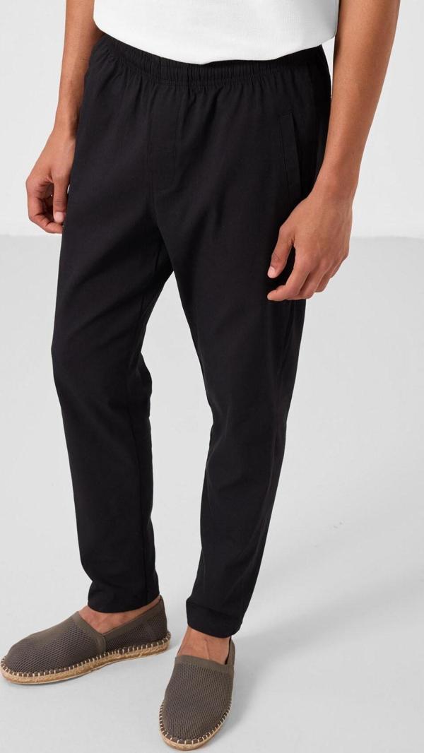Siyah Standart Fit Dokuma Hafif Esnek Chino Erkek Pantolon - 82179 - Image 1
